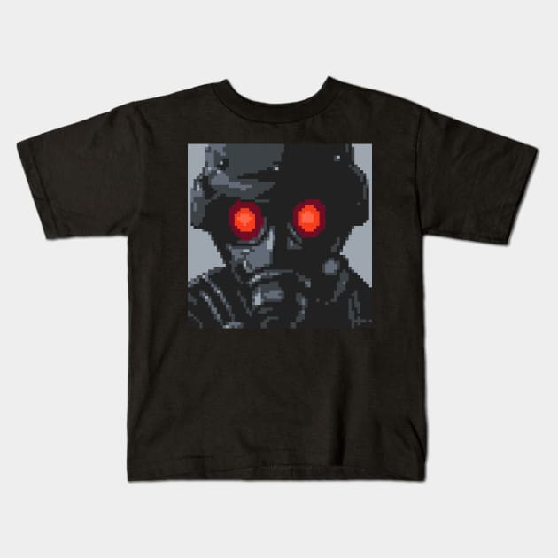 Resident Evil Hunk Pixel Art Kids T-Shirt by AlleenasPixels